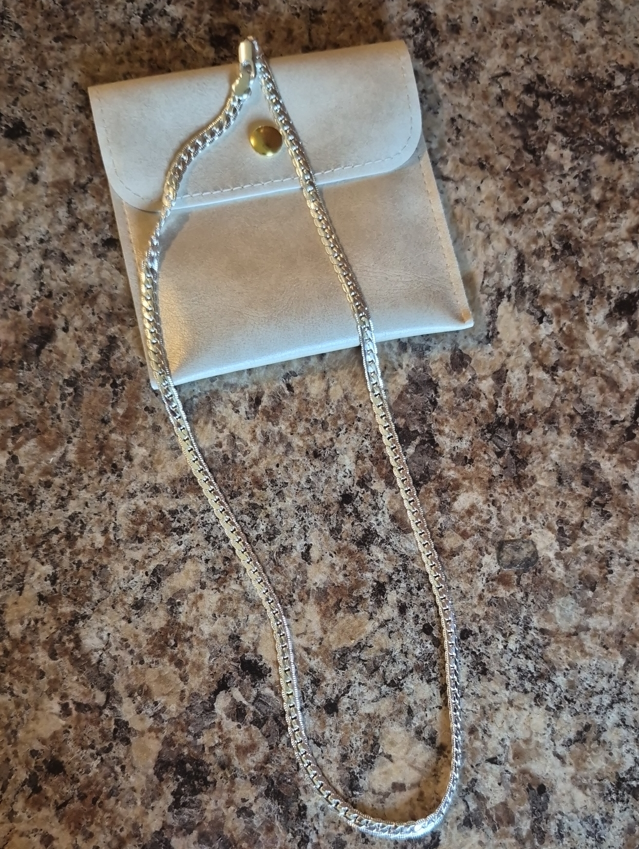Silver Chain With Case New